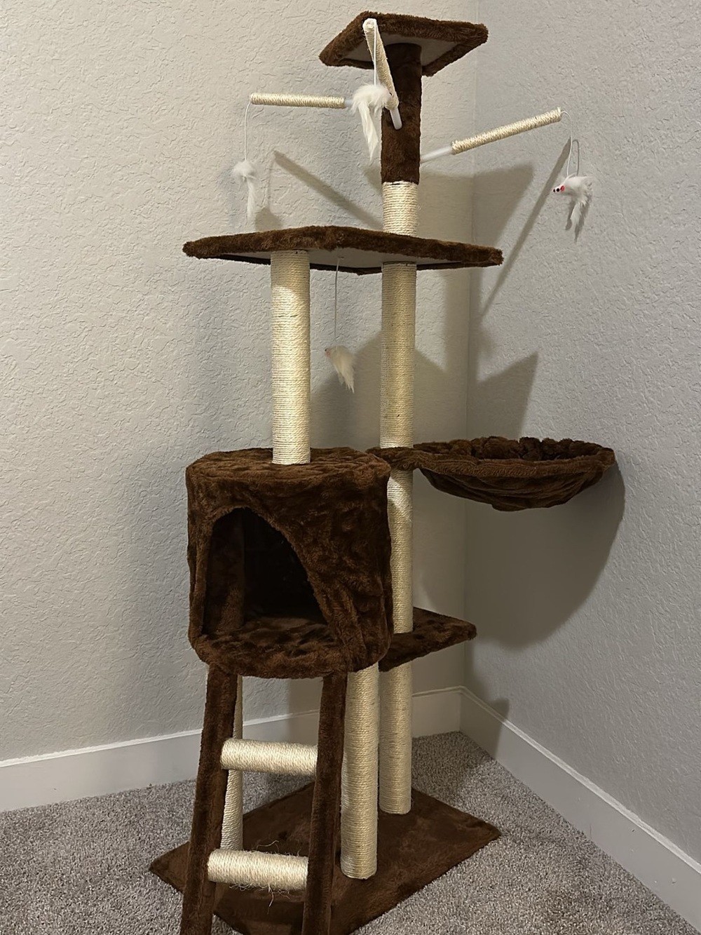 Multi-Level Cat Tree Tower in Brown and Cream